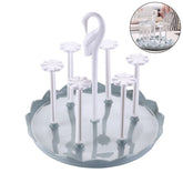 Kitchen Drain Cup Holder Plastic Swan Head Assembled Mug Rack-Blue