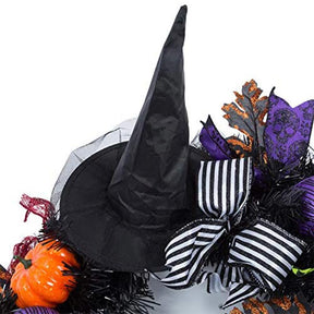 Halloween Wreath Witch Purple Ornaments Maple Leaf Wreath