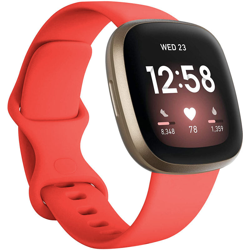 Soft Silicone Sport Replacement Strap For Fitbit Versa 3/Fitbit Sense Small Large-Red