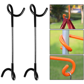 2Pcs Non-Slip Camping Lantern Hooks Hangers for Camping-Black