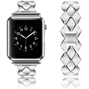 LX Stainless Steel Watch Band Quick Release Wristbands for Apple IWatch Series SE/1/2/3/4/5/6 For Women-Silver