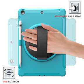 Spider Man 3-Layer Multi-Function Case With Pencil Holder+Cap For New iPad 10.2/2019 iPad 7-Light Blue