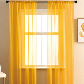2 Panels Sheer Voile Rod Pocket Elegance Curtains for Living Room Bedroom-15
