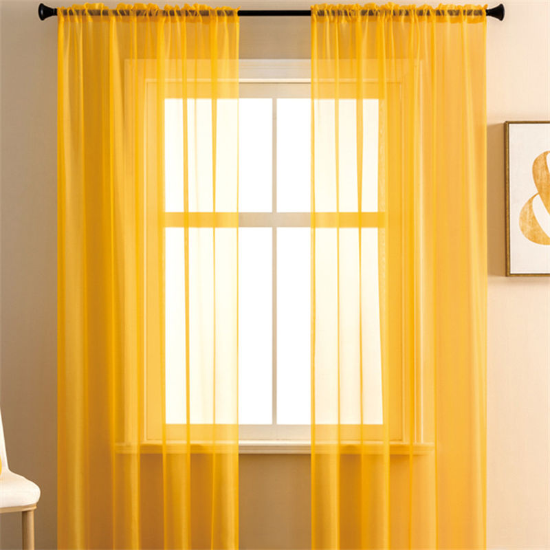 2 Panels Sheer Voile Rod Pocket Elegance Curtains for Living Room Bedroom-15