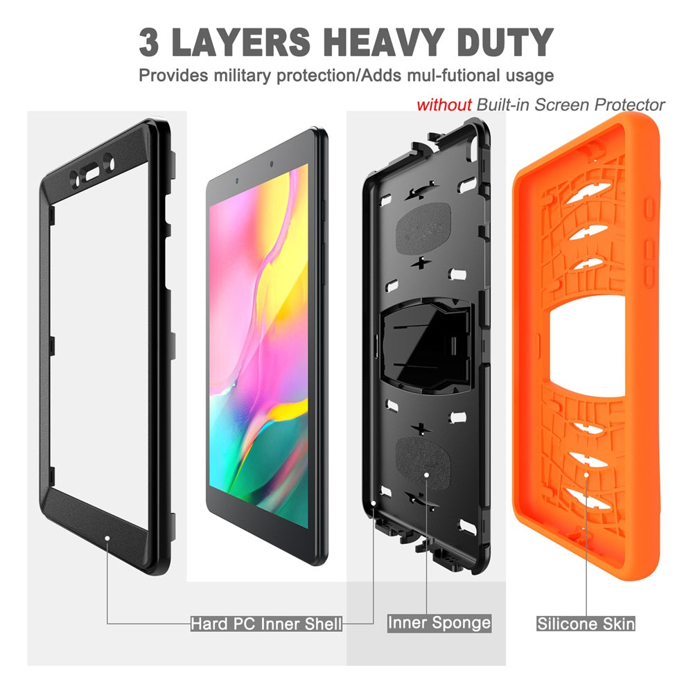 Shock Wave Kickstand Case Anti-Fall Protection For Samsung Tab A 8inch T290/T295(2019)-Orange