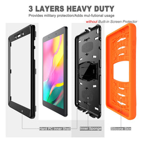 Shock Wave Kickstand Case Anti-Fall Protection For Samsung Tab A 8inch T290/T295(2019)-Orange
