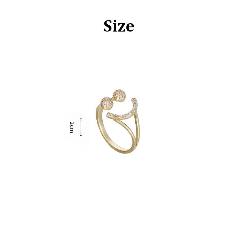 Cute Smile Ring Opening Adjustable Ring for Ladies and Girls