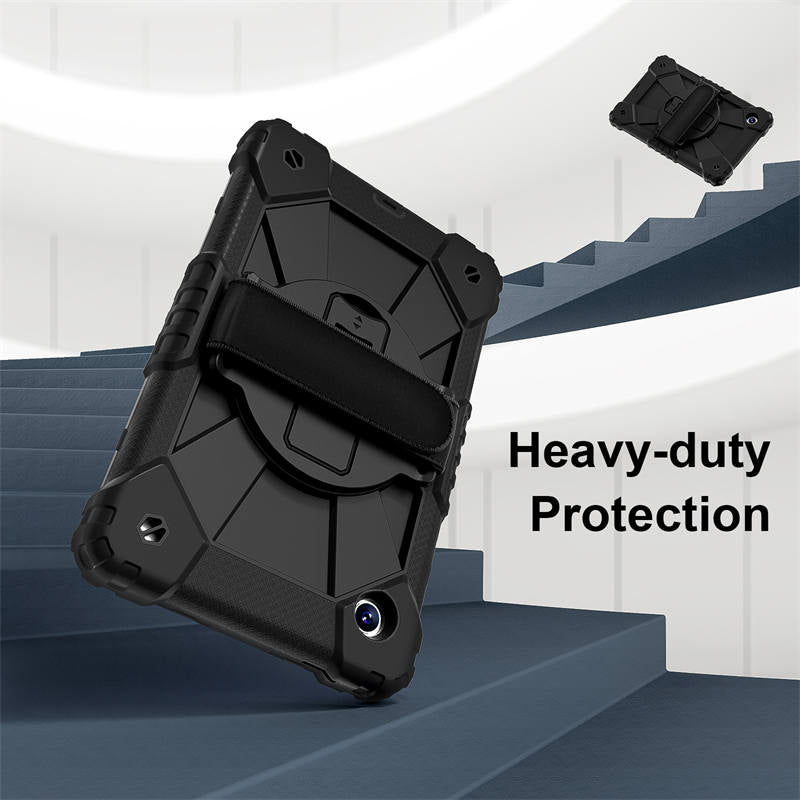 Rugged Tablet Case with Stand and Shoulder Strap for Samsung Galaxy A9-BlackBlack