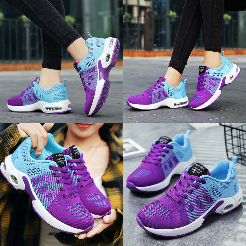 Womens Jogging Shoes Mesh Casual Lightweight Cushioned Sneakers-Purple