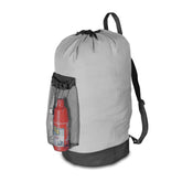 Backpack Laundry Bag With Shoulder Straps And Mesh Pocket Durable Nylon Clothes Bag for College Travel Laundromat -Gray