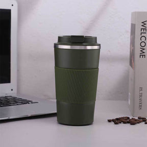 Coffee Mug Stainless Steel Vacuum Insulated Cup for Home Outdoor-Green