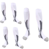 3 Pairs Sport Compression Socks Knee-Length for Nurse Edema Diabetic Sports Socks-White