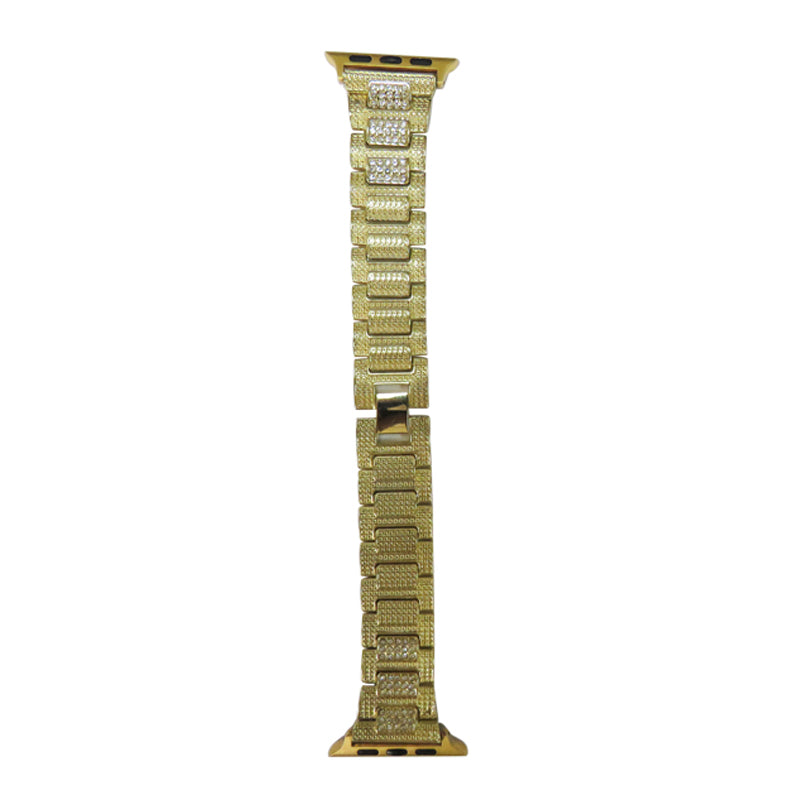 SPZ Stainless Steel Watch Band Adjustable Wristbands for Apple IWatch Series SE/1/2/3/4/5/6 For Women-Gold