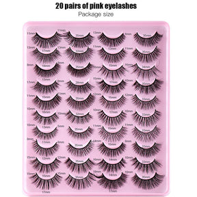 20 Pairs of False Eyelashes Mixed Natural Thick Cat Eye Lashes