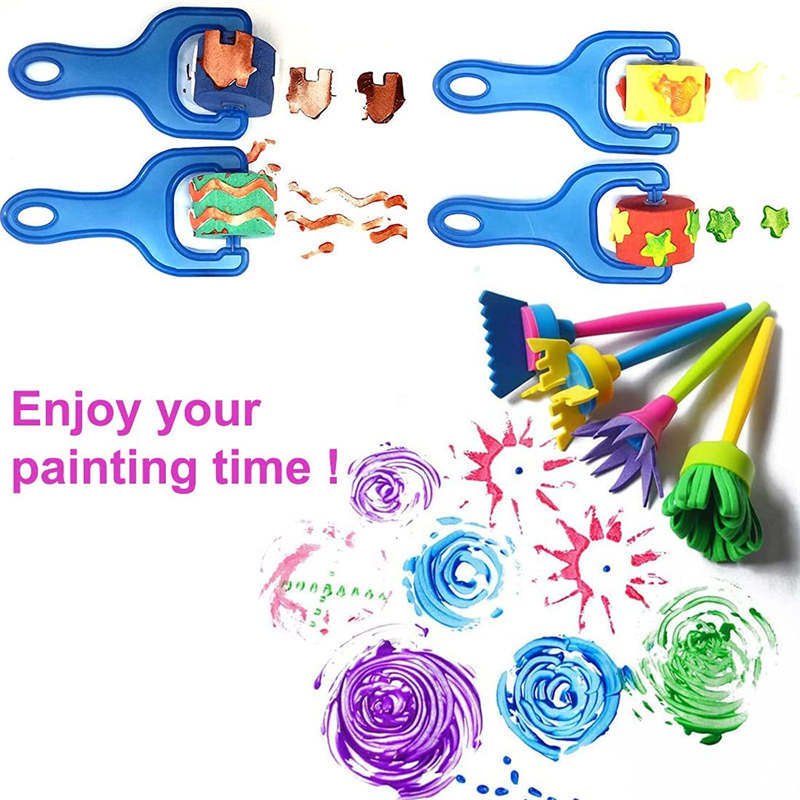 30 Pcs Children DIY Sponge Foam Stamp Tool Set For Cartoon Graffiti