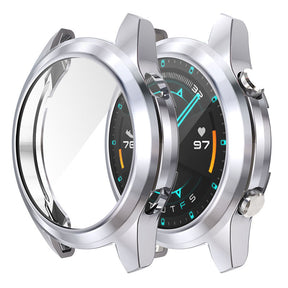 TPU Screen Protector Case For Huawei Watch GT2 42mm&46mm with HD Tempered Glass-GunColor