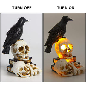 Halloween Realistic Crow Skull Lamp for Party Decor