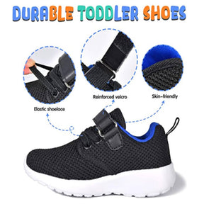 Lightweight Toddler Shoes for Boys Girls Breathable Mesh Velcro Sneakers-DarkBlue