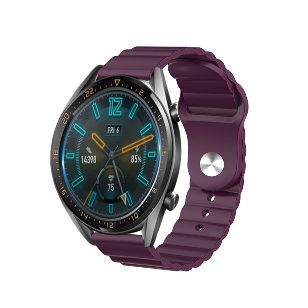 Wave Style Silicone Watch Band For Samsung Galaxy Watch 42/46mm Gear S3 Frontier/Classic(Purple)
