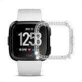 Double Row Diamond Bling Case For Fitbit Versa Cover-Clear