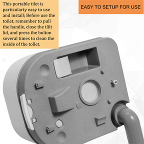 24L Portable Toilet with Water Pump Flushing for Camping