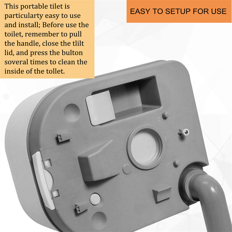 24L Portable Toilet with Water Pump Flushing for Camping