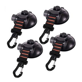 4 Pcs Heavy Duty Suction Cup with Hooks for Car Awning Boat Camping Tarp