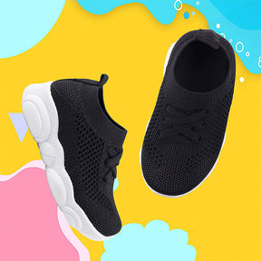 Baby First Walking Shoes Toddler Boys Girls Cotton Mesh Breathable Sneakers-Black