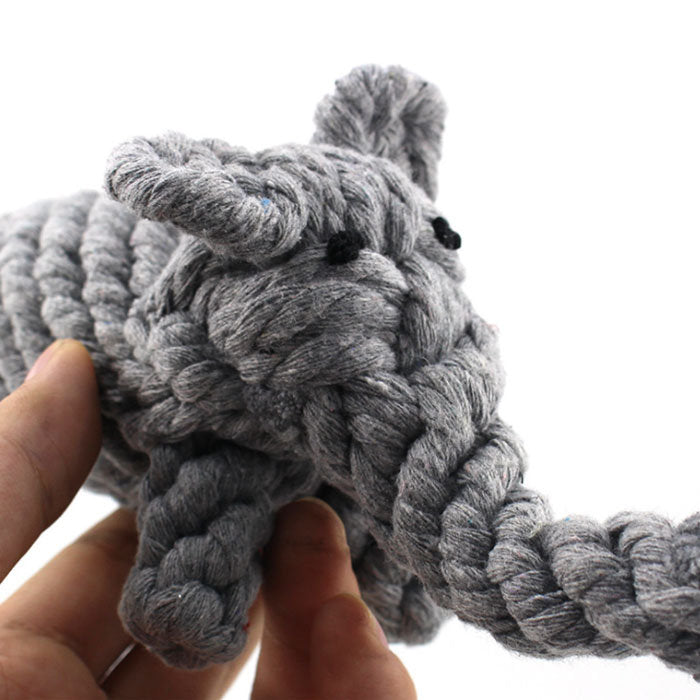 Pet Puppy Dog Cotton Rope Chew Toys for Teeth Cleaning Elephant Design