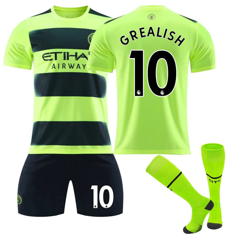 GREALISH #10 Manchester Second Away Jersey 2022/23 Soccer Jersey Kit For Adult Kids