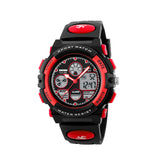 LED Multi Function Sports Waterproof Watch for Kids-Red