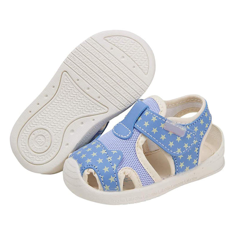 Baby Summer Sandals Mesh Rubbler Sole Outdoor Breathable Closed-Toe for Boys Girls-Blue