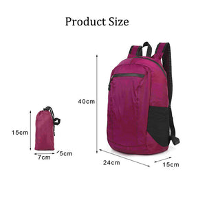 16L Ultra Lightweight Water Resistant Backpack for Hiking-Purple