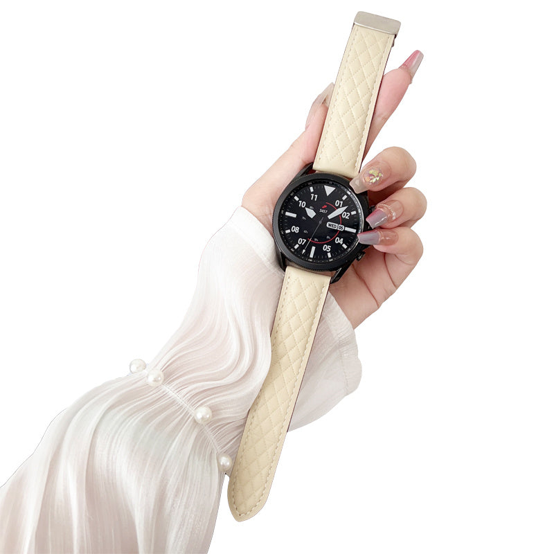 20mm Vintage Leather Band with Magnetic Clasp for Samsung Huawei Watch-3