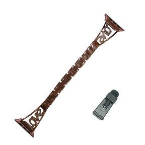 Love Stainless Steel Watch Band Adjustable Wristbands for Apple IWatch Series SE/1/2/3/4/5/6 For Women-Rose Gold