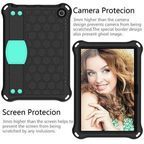 Hive Kindle Fire HD8/HD8 Plus (2020) Tablet Case Durable Stand Cover With Shoulder Strap-BlackAqua