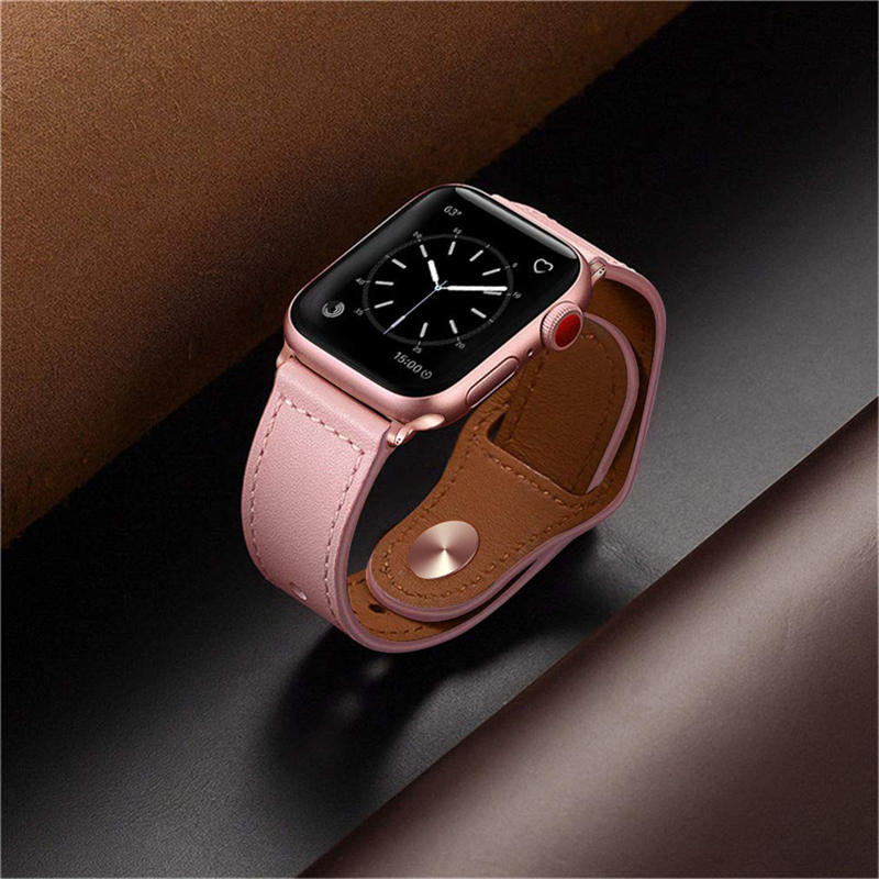 Leather Loop Replacement Band for iWatch Series SE/6/5/4/3/2/1-Pink