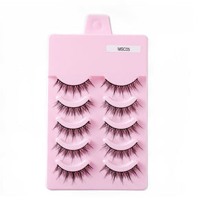 5 Pairs False Eyelashes Natural Curly 3D Lashes Set for Daily-msc05