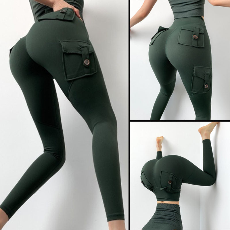 Womens Legging Peach Lifting Seamless Booty High Waisted Yoga Pants-Green