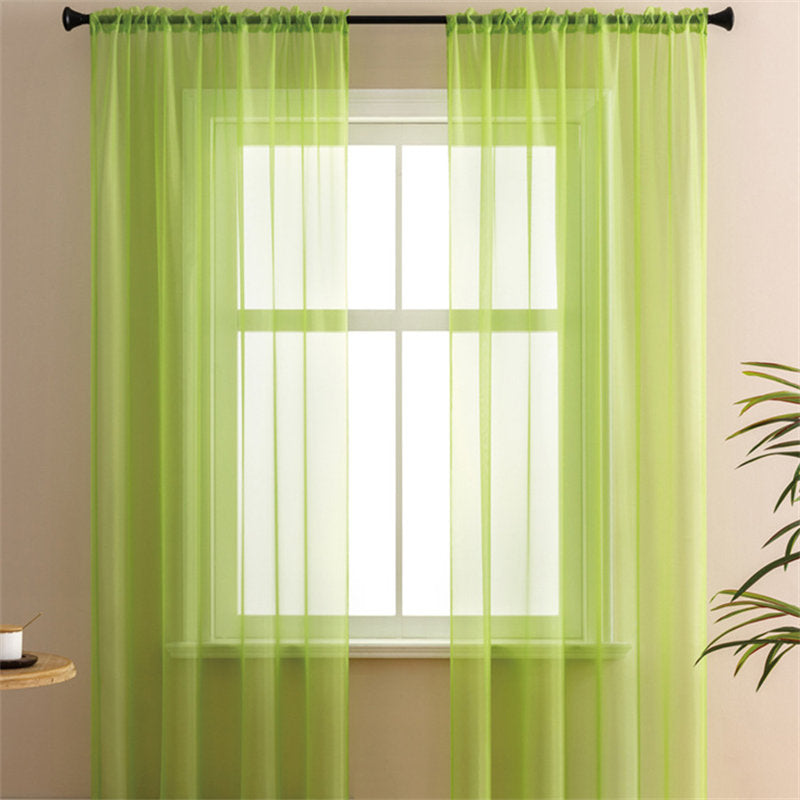 2 Panels Sheer Voile Rod Pocket Elegance Curtains for Living Room Bedroom-19