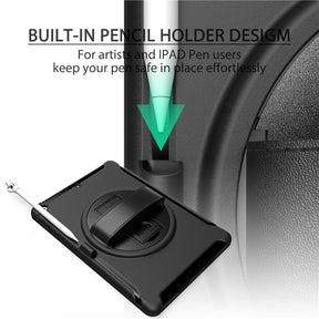 Spider Man 3-Layer Multi-Function Case With Pencil Holder+Cap For New iPad 10.2/2019 iPad 7-Black