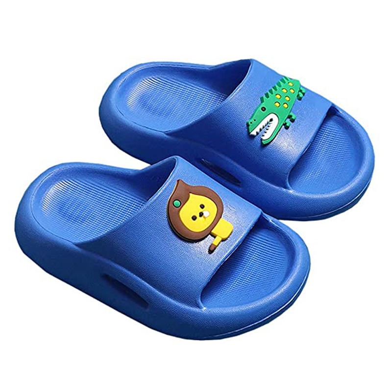 Kids Boys Girls Cute Animal Slippers Beach Pool Home Shoes-Blue