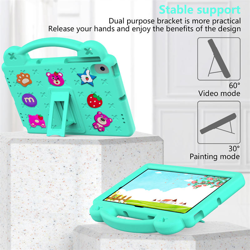 Strawberry Tablet Case for Lenovo Tab M10 Plus TB-125FU (2022)/Nokia T20 10.36 (2021)/Samsung For tab A8 10.5 (2021)-Mint Green