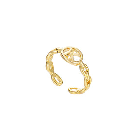 Letter Chain Rings Adjustable Opening Rings for Women Girls-K