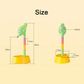 Pet Standing Water Dispenser with Detachable Pole Automatically Feeding Water-Yellow