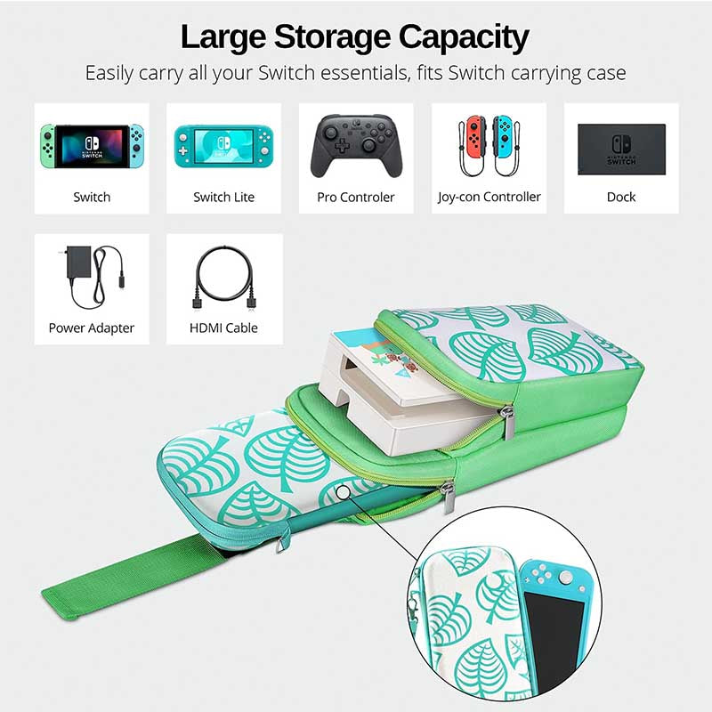 Shoulder Bag Travel Case for Nintendo Switch & Switch Lite-Green