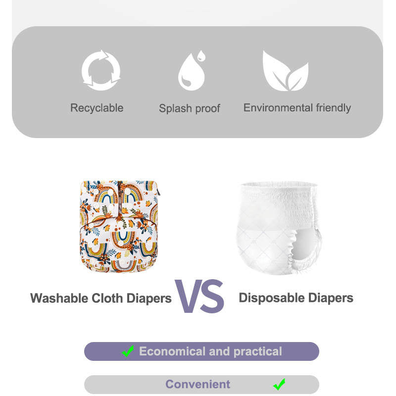 3Pcs Baby Cloth Diapers Covers One Size Adjustable Reusable For Baby 3Kg-15Kg-Set1