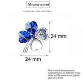 Pair of Four Leaf Clover Pin Brooch Womens Clothes Fashion Accessories-RoyalBlue