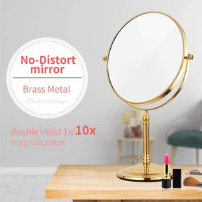 6in Standing Mirror Dual-Sided Magnifying Makeup Mirror-Silver