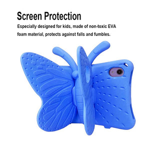 iPad Case For iPad Mini 6 Cartoon 3D Butterfly EVA Proof Shockproof Case with Bracket-Blue
